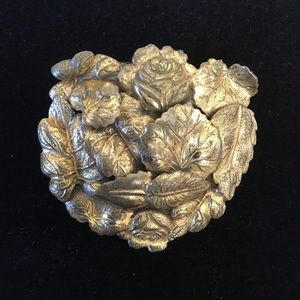 Brass Rose Floral Clip